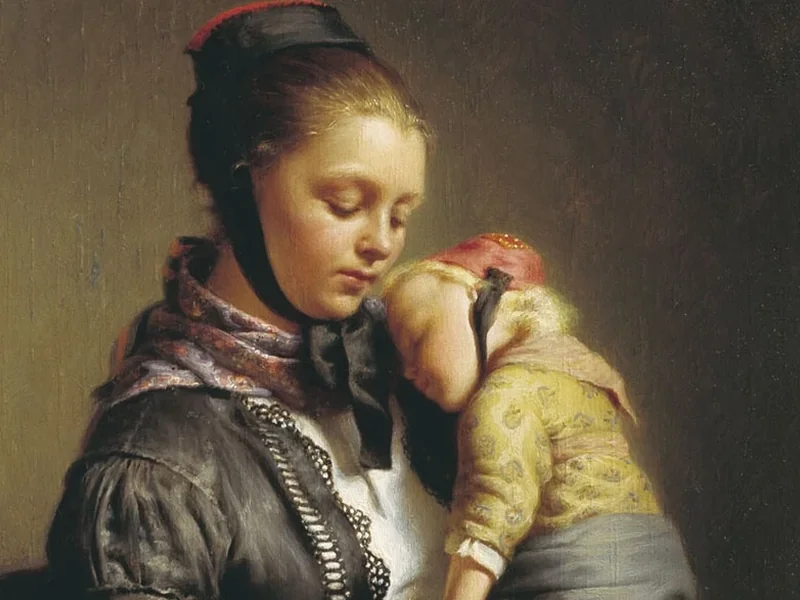 1794-Gerhard Wilhelm von Reutern - Contadina di Willenshausen con un bambino addormentato
